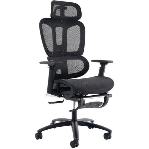 Black Mesh Executive Home/Office Chair - Ergonomic & Mobile - Horizon