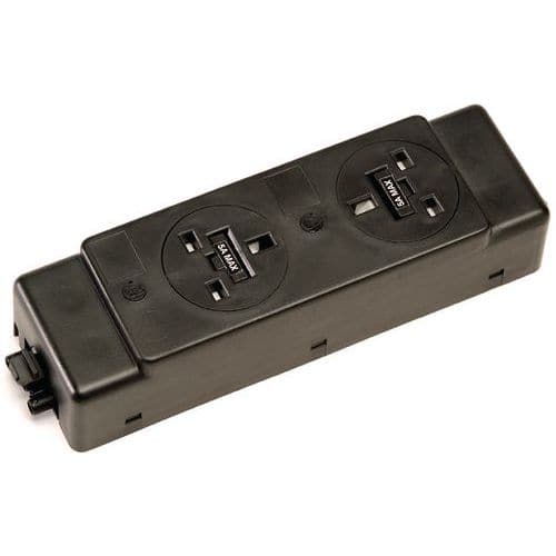 Black Module Accessory - 2x Plug 3.15A + No Switch - Impulse