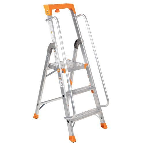 Professional aluminium step ladder with ramp - Manutan Expert
