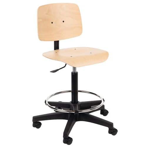 High workshop chair - On pads - With footrest