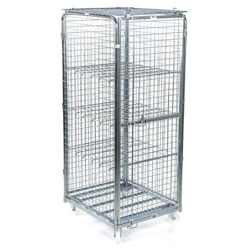 Safety roll container - 3 shelves - Capacity 400 kg - Manutan Expert