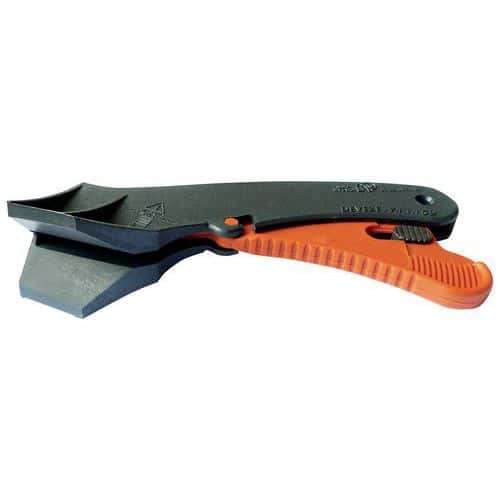 Deveze safety knife with round-ended blade