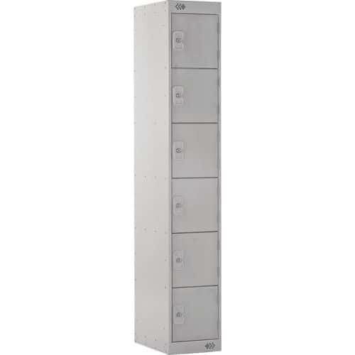 Metal Storage Lockers - 6 Cabinets - Nestable - Anti-Bacterial Coat