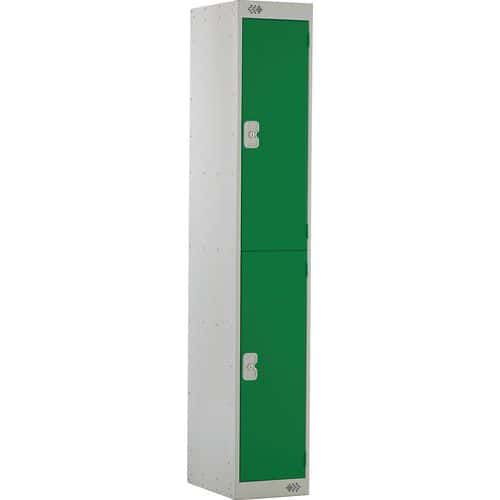 Metal Storage Lockers - 2 Doors & Coat Hooks -Nestable -Anti-Bacterial