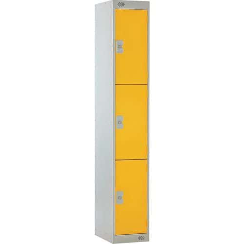 Metal Storage Lockers - 3 Cabinets - Nestable - Anti-Bacterial Coat