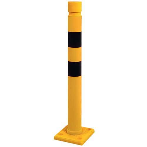 Black and yellow protective post - Diameter 80 mm - Manutan Expert