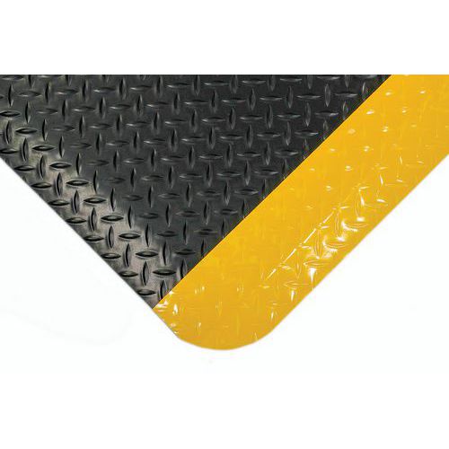 Black/Yellow Anti Fatigue Deckplate Automotive Mat - 3 Lengths - COBA UK