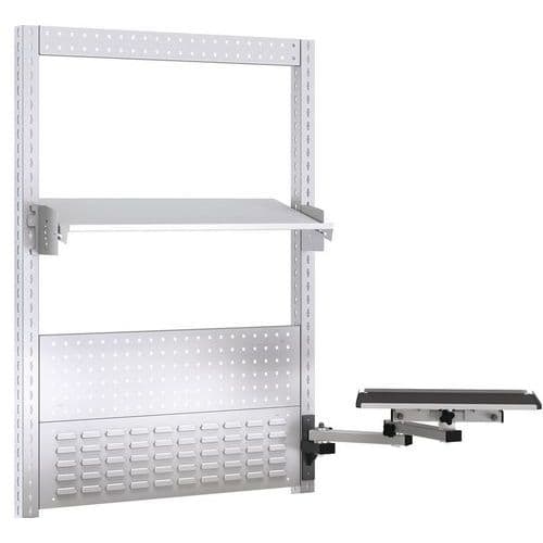 Bott Cubio 900mm Frame Kit. Shelf, Perfo/Louvre Combi & Panel & Arm