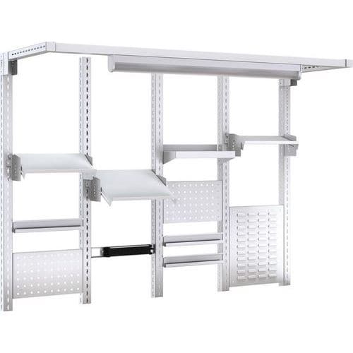 Bott Cubio 2000mm Frame Kit. Light, 4 Shelves, Perfo Panel & Rails