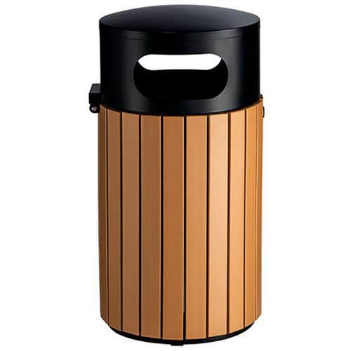 Wood-effect outdoor bin - 40 l