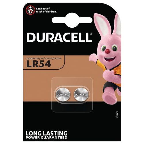 LR54 V10GA alkaline coin battery - Pack of 2 - Duracell