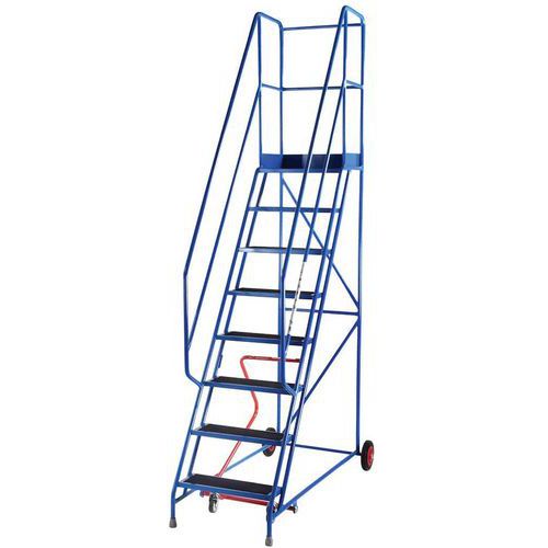 Professional Steel Mobile Stepladder - 4-14 Punched Treads - TB Davies