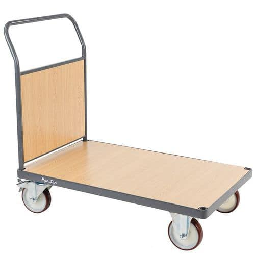 Platform Truck/Trolley Wooden Back - 400-500kg Capacity - Manutan Expert