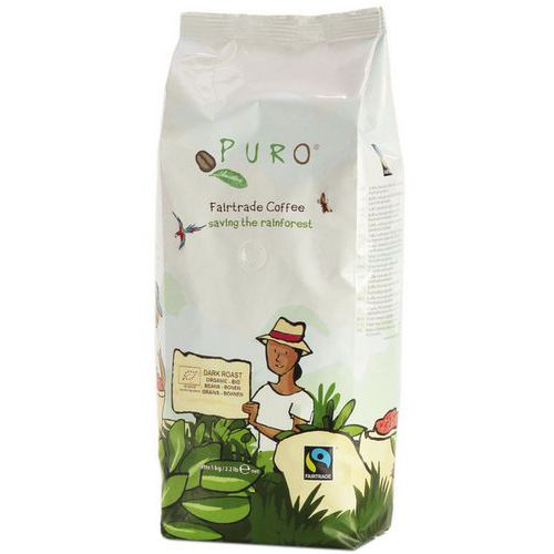 Puro Fairtrade Dark Roast 100% arabica coffee beans 1 kg - Miko