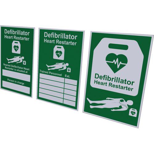 AED Defibrillator - Signs