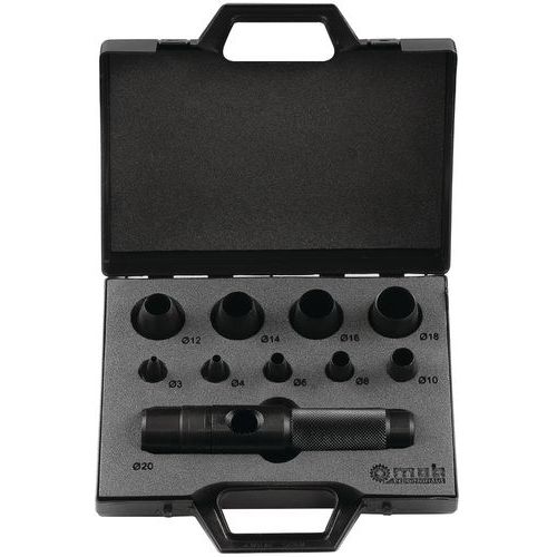 Gasket cutter punch set, dia. 2 to 19 mm - Mob