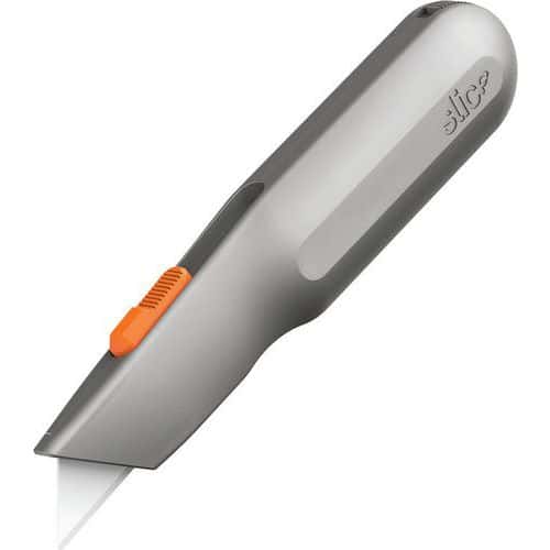 Manual Utility Knife - Safety Retractable Blade - Metal-Handle - Slice