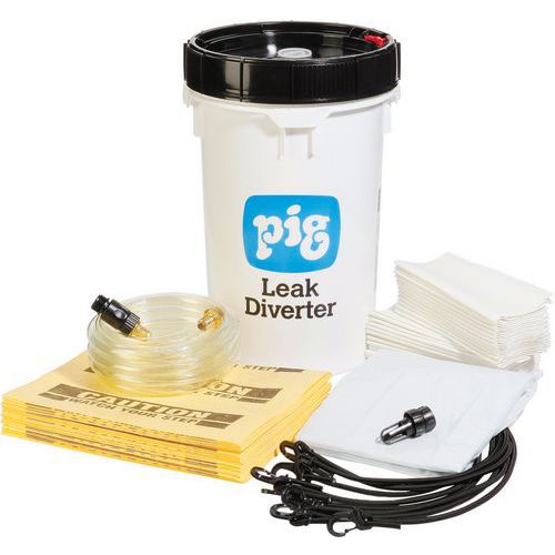 Roof Leak Diverter Kits - Pail, Hose & Tarp - New Pig