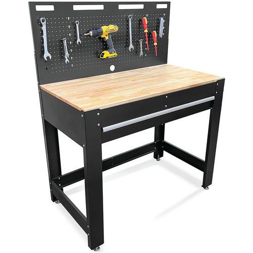 Tool Workbench With Wood Top And Storage Drawer - Phoenix Safe