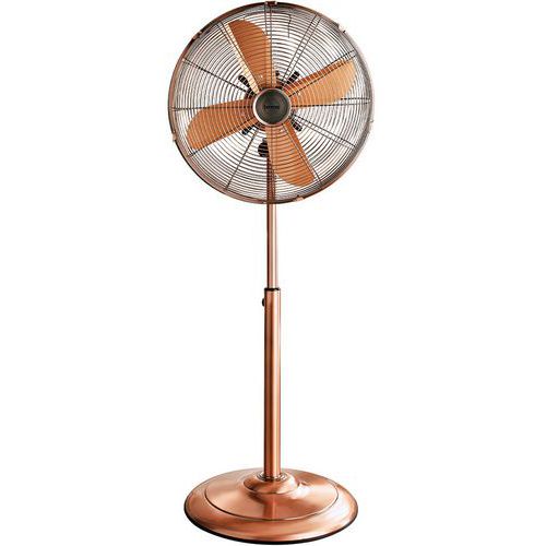 Large Industrial Standing Fan - 59cm High- Chrome/Copper -16in Benross