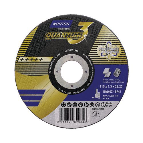 Quantum 3 Metal flat grinding disc - Norton