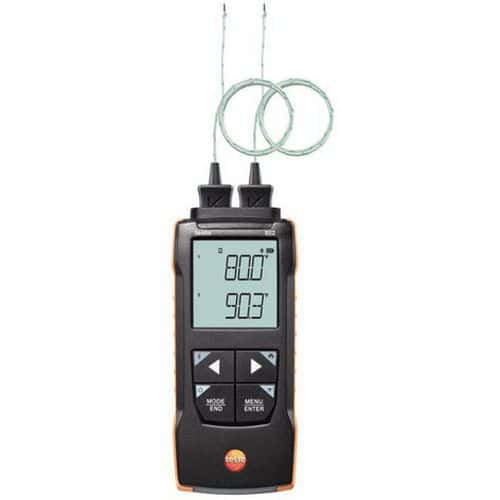 Thermometer with interchangeable probe (2 channels) - Testo 922