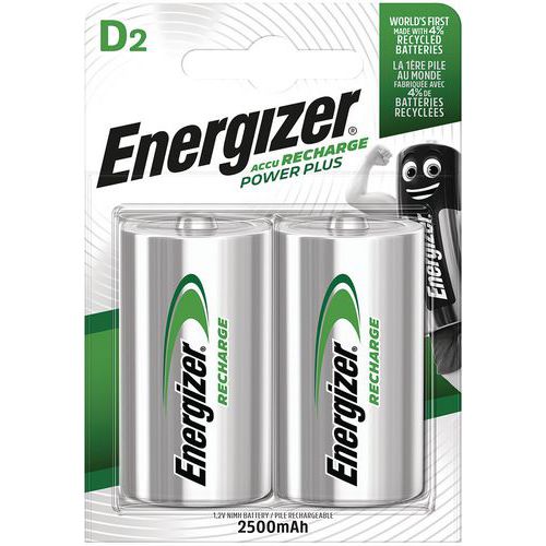 Rechargeable alkaline battery - D/LR20 - Pack of 2 - Energizer