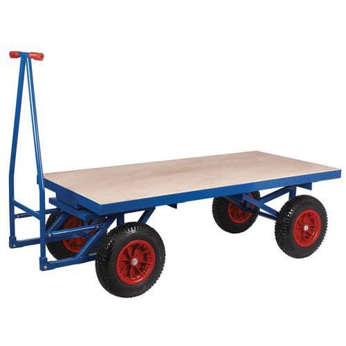 Heavy Duty Flatbed Trolley - Extra Tough Turntable Truck - 500kg Load