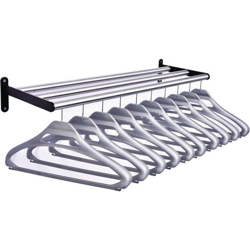 Wall Mounted Office Coat Rack With 10 Anti-Theft Hangers