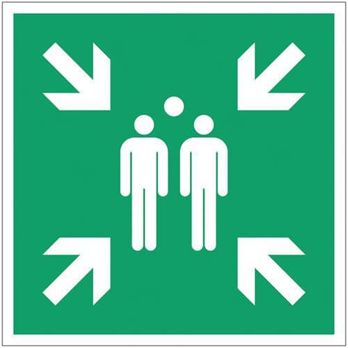 Adhesive evacuation sign - Assembly point - Manutan Expert