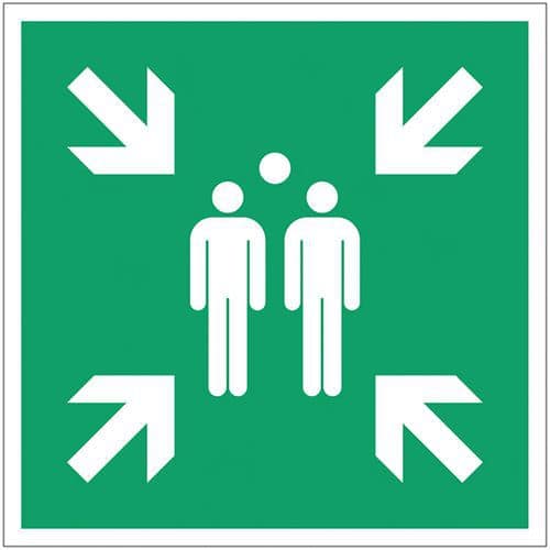 Aluminium evacuation sign - Assembly point - Manutan Expert