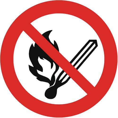 Adhesive prohibition sign - No naked flames - Manutan Expert