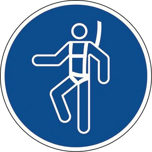 Mandatory sign - Wear safety harness - Adhesive