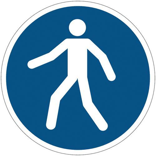 Mandatory sign - Pedestrians must use this route - Adhesive