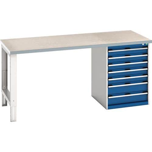 Bott Cubio Heavy Duty Steel Workbench With Lino Worktop HxWxD 940x2000x900mm