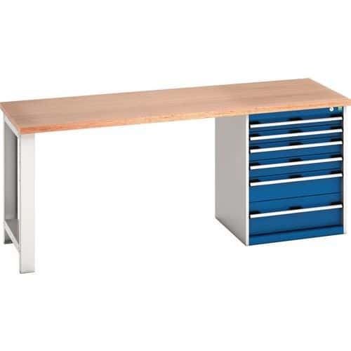 Bott Cubio Heavy Duty Workbench With MPX Worktop & Drawers HxWxD 840x2000x750mm