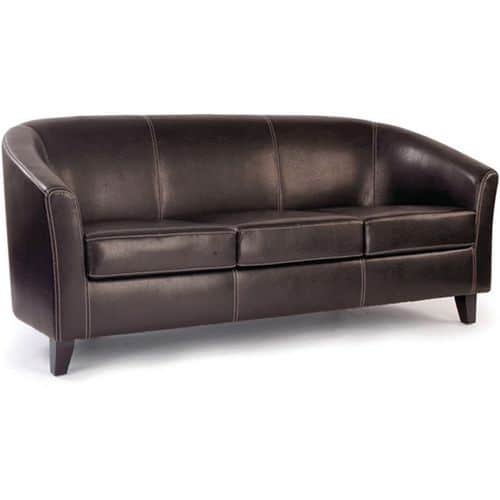 Brown Leather Tub Sofa - 2 Or 3 Seater - Office/Reception Room - Metro