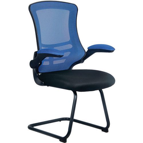 Mesh Back Cantilever Office Chair -Ergonomic -Black Fabric Seat -Luna
