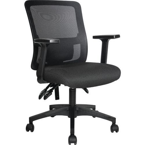 Black Mesh Mobile Home/Office Chair - Adjustable Arms - Mobile - Barri