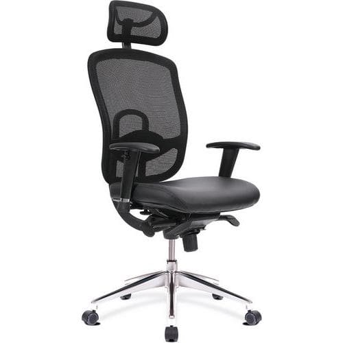 Black Mesh Ergonomic Home/Office Chair - Fixed Arms - Mobile - Liberty