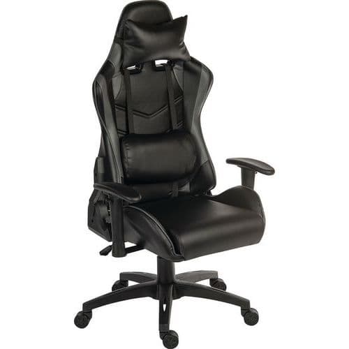 Black PU/PVC Mobile Gaming Chair - Ergonomic Racing Style -Yokohama UK