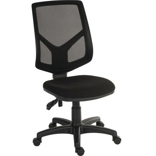 Black Mesh Backed Home/Office Chair - Swivelling Wheels - Vanguard UK