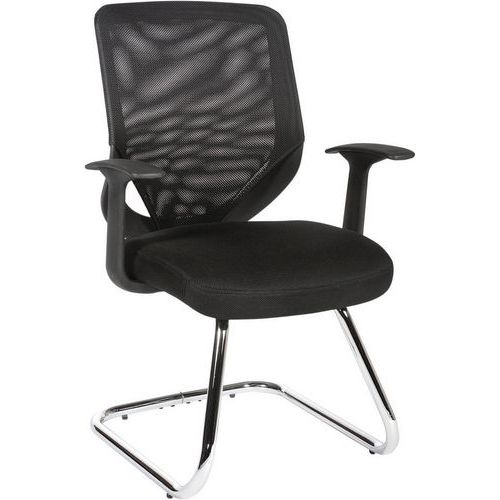 Black Mesh Cantilever Ergonomic Home/Office Chair - Fabric Seat - Nova