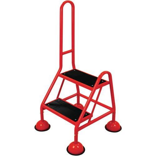 Mobile Warehouse Step Ladders With Handle And Ribbed Rubber Steps