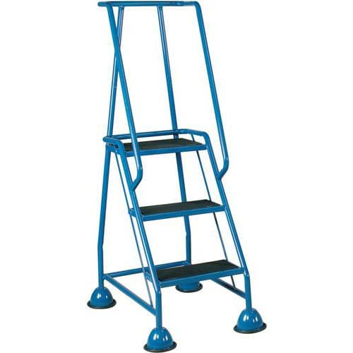 Mobile Warehouse Step Ladders With Ribbed Rubber Steps And Domed Feet