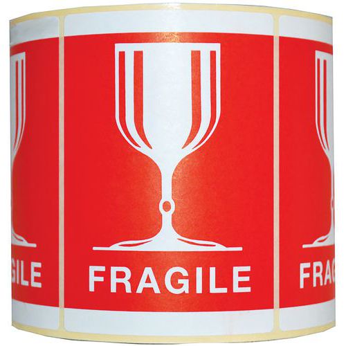 Printed safety label - Fragile glass