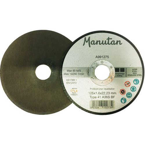 Deburring disc for steel and stainless steel - 6 mm thickness - Manutan Expert
