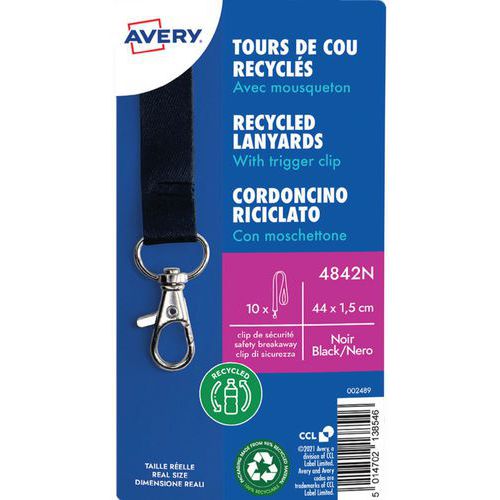 Recycled badge lanyard with carabiner - Avery Dennison
