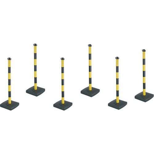 Post for chain on PVC base - Pack of 6