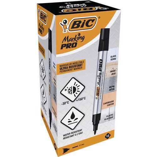 Marking PRO permanent marker - Bullet tip - Box of 12 - Bic